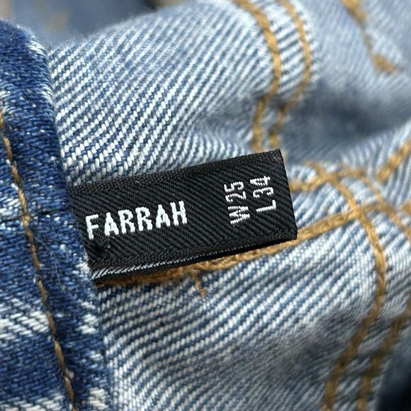 FREE PEOPLE X DRIFTWOOD FARRAH FLARE JEANS Size 25 Western Patchwork Stripe 34" - Picture 7 of 9